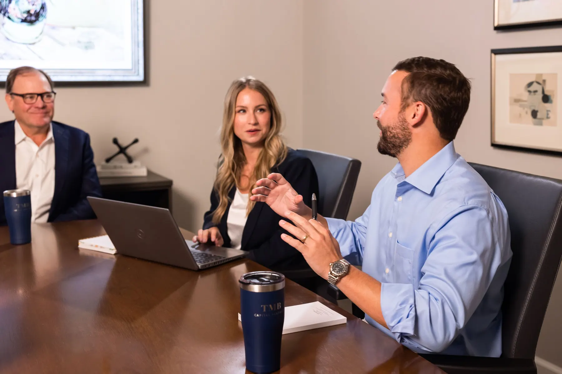 Young professionals meeting with TMB advisors