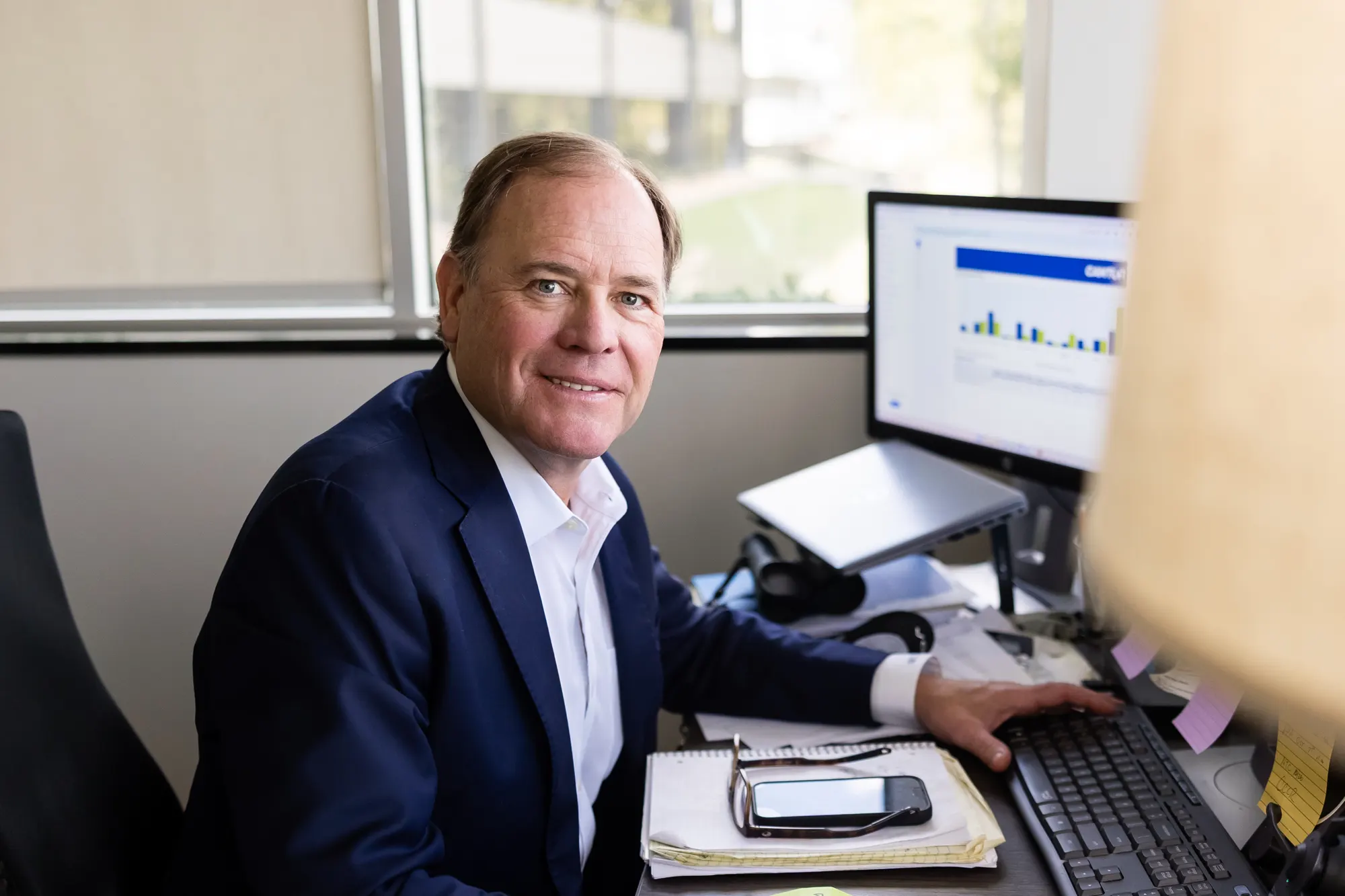 Scott Tabor at his desk